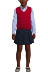 Lands' End School Uniform Kids Cotton Modal Fine Gauge Sweater Vest In Red