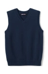 Lands' End School Uniform Kids Cotton Modal Sweater Vest In Classic Navy