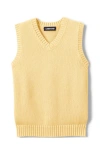 Lands' End School Uniform Kids Cotton Modal Sweater Vest In Maize
