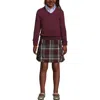 Lands' End School Uniform Kids Cotton Modal V-neck Sweater In Burgundy