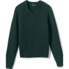Lands' End School Uniform Kids Cotton Modal V-neck Sweater In Evergreen