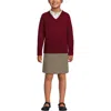 Lands' End School Uniform Kids Cotton Modal V-neck Sweater In Garnet