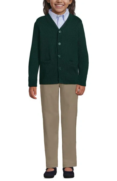 Lands' End School Uniform Kids Legacy Varsity Cardigan In Purple