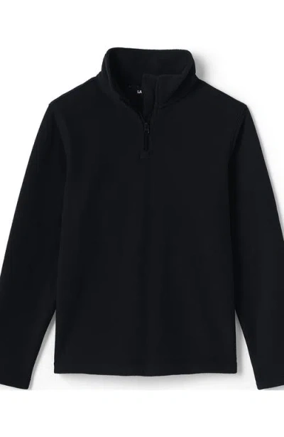 Lands' End School Uniform Kids Lightweight Fleece Quarter Zip Pullover In Black