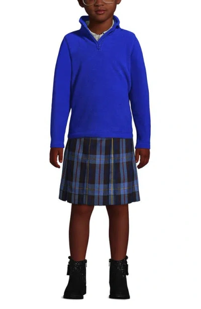 Lands' End School Uniform Kids Lightweight Fleece Quarter Zip Pullover In Cobalt
