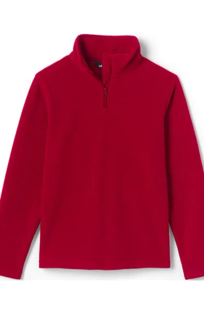 Lands' End School Uniform Kids Lightweight Fleece Quarter Zip Pullover In Red