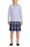 Lands' End School Uniform Kids Long Sleeve Interlock Polo Shirt In Blue