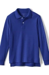 Lands' End School Uniform Kids Long Sleeve Mesh Polo Shirt In Cobalt