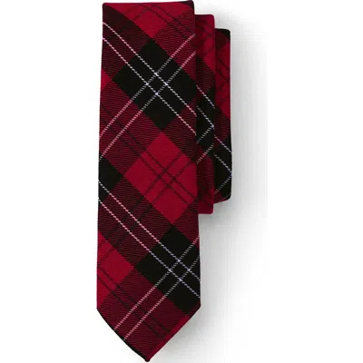 Lands' End School Uniform Kids Plaid To Be Tied Tie In Red