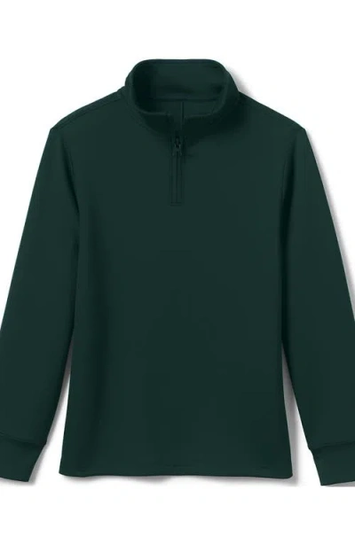 Lands' End School Uniform Kids Quarter Zip Pullover In Evergreen