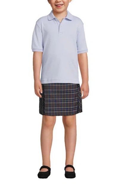 Lands' End School Uniform Kids Short Sleeve Interlock Polo Shirt In Blue