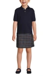 Lands' End School Uniform Kids Short Sleeve Interlock Polo Shirt In Classic Navy
