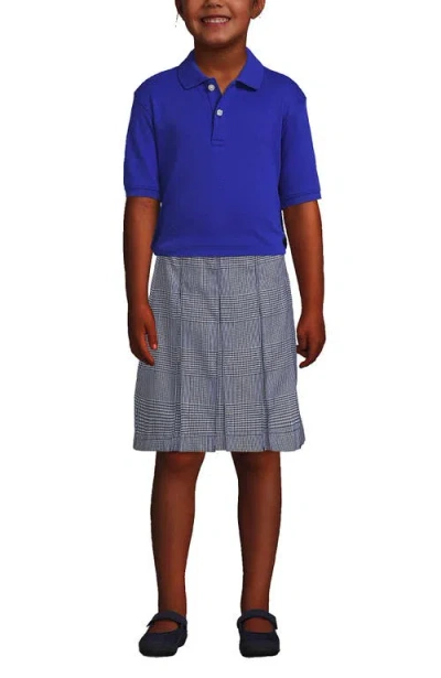 Lands' End School Uniform Kids Short Sleeve Interlock Polo Shirt In Cobalt