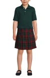 Lands' End School Uniform Kids Short Sleeve Interlock Polo Shirt In Evergreen