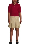 Lands' End School Uniform Kids Short Sleeve Interlock Polo Shirt In Garnet