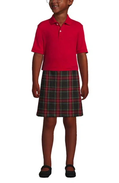 Lands' End School Uniform Kids Short Sleeve Interlock Polo Shirt In Red