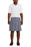 Lands' End School Uniform Kids Short Sleeve Interlock Polo Shirt In White