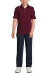 Lands' End School Uniform Kids Short Sleeve Mesh Polo Shirt In Burgundy