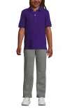 Lands' End School Uniform Kids Short Sleeve Mesh Polo Shirt In Deep Purple