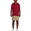 Lands' End School Uniform  Kids Short Sleeve Rapid Dry Polo Shirt In Garnet