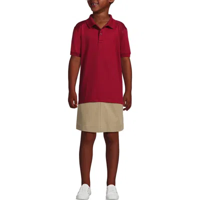 Lands' End School Uniform  Kids Short Sleeve Rapid Dry Polo Shirt In Garnet
