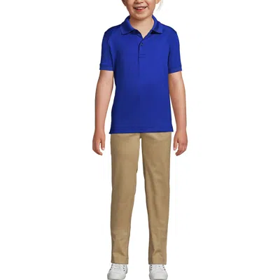 Lands' End School Uniform  Kids Short Sleeve Rapid Dry Polo Shirt In Cobalt