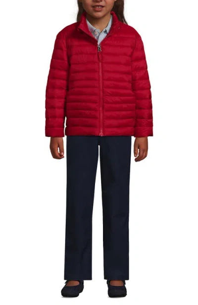 Lands' End School Uniform Kids Thermoplume Jacket In Red