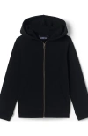 Lands' End Babies'  School Uniform Kids Zip Front Sweatshirt In Black