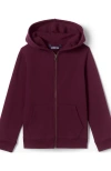 Lands' End Babies'  School Uniform Kids Zip Front Sweatshirt In Burgundy
