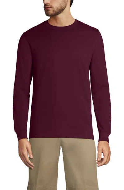 Lands' End School Uniform  Long Sleeve Essential T-shirt In Burgundy