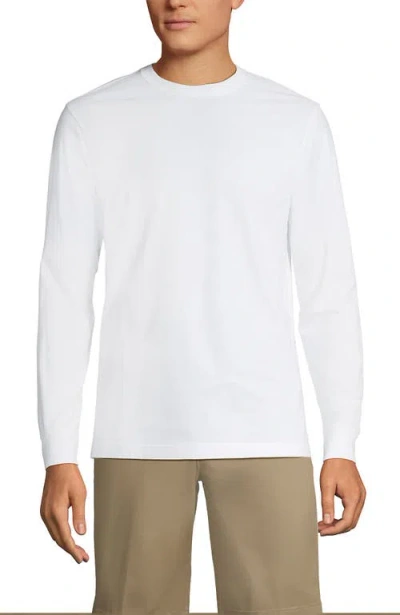 Lands' End School Uniform  Long Sleeve Essential T-shirt In White