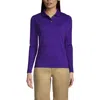 Lands' End School Uniform  Long Sleeve Feminine Fit Mesh Polo Shirt In Deep Purple