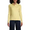 Lands' End School Uniform  Long Sleeve Feminine Fit Mesh Polo Shirt In Maize