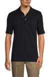 Lands' End School Uniform  Long Sleeve Interlock Polo Shirt In Black