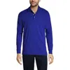 Lands' End School Uniform  Long Sleeve Interlock Polo Shirt In Cobalt