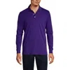 Lands' End School Uniform  Long Sleeve Interlock Polo Shirt In Deep Purple