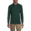 Lands' End School Uniform  Long Sleeve Interlock Polo Shirt In Evergreen
