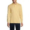 Lands' End School Uniform  Long Sleeve Interlock Polo Shirt In Maize