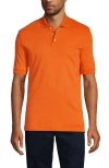 Lands' End School Uniform  Long Sleeve Interlock Polo Shirt In Orange Spice