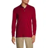 Lands' End School Uniform  Long Sleeve Interlock Polo Shirt In Red
