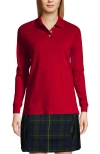 LANDS' END LANDS' END SCHOOL UNIFORM  LONG SLEEVE INTERLOCK POLO SHIRT