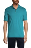 Lands' End School Uniform  Long Sleeve Interlock Polo Shirt In Teal Breeze