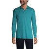 Lands' End School Uniform  Long Sleeve Interlock Polo Shirt In Teal Breeze