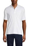 Lands' End School Uniform  Long Sleeve Interlock Polo Shirt In White