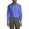Lands' End School Uniform  Long Sleeve No Iron Pinpoint Dress Shirt In French Blue