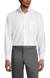 Lands' End Solid No Iron Supima Pinpoint Straight Collar Dress Shirt In White