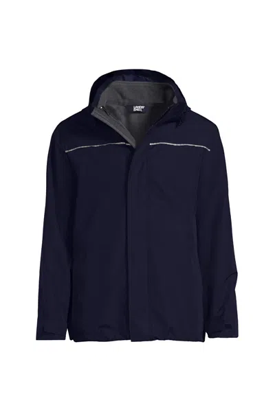 Lands' End School Uniform Men's 3-in-1 Squall Jacket In Blue