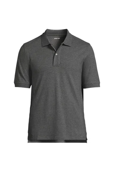 Lands' End School Uniform Men's Banded Short Sleeve Mesh Polo In Gray