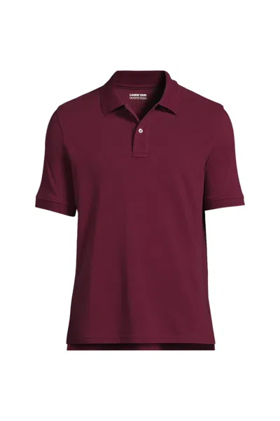 Lands' End School Uniform Men's Banded Short Sleeve Mesh Polo In Brown