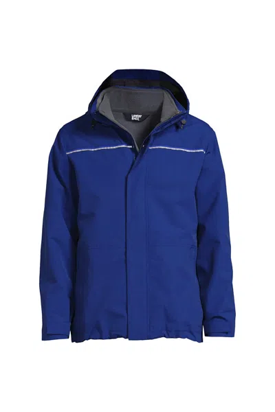 Lands' End School Uniform Men's Big 3-in-1 Squall Jacket In Blue